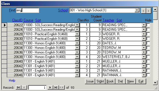 Classroom textbook inventory