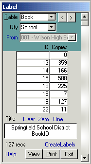Textbook inventory barcode labels