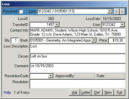 Track lost damaged or worn out textbooks