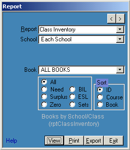 Textbook management reports