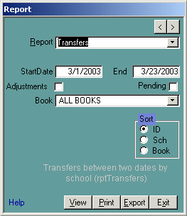 Textbook management reports